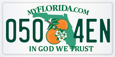 FL license plate 0504EN