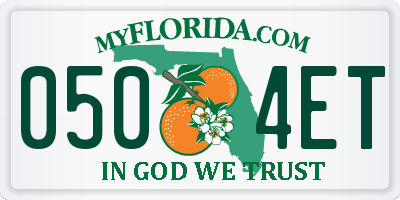 FL license plate 0504ET