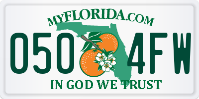FL license plate 0504FW