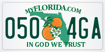 FL license plate 0504GA