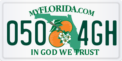FL license plate 0504GH