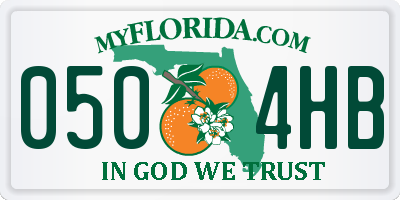 FL license plate 0504HB