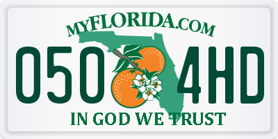 FL license plate 0504HD