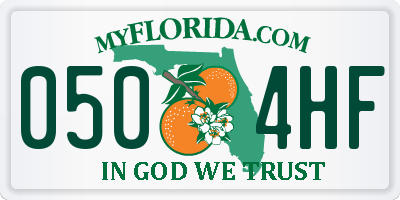FL license plate 0504HF