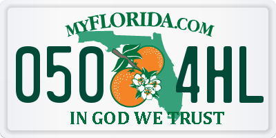FL license plate 0504HL