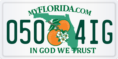 FL license plate 0504IG