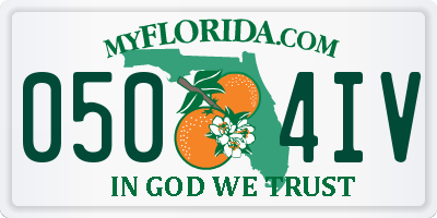 FL license plate 0504IV