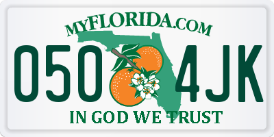 FL license plate 0504JK