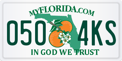 FL license plate 0504KS