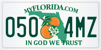 FL license plate 0504MZ