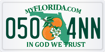 FL license plate 0504NN