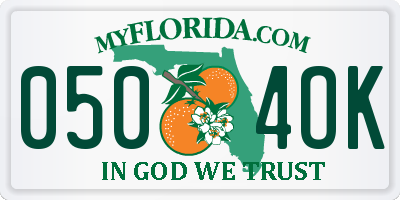 FL license plate 0504OK