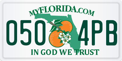 FL license plate 0504PB
