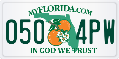 FL license plate 0504PW