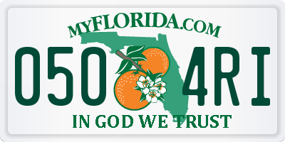 FL license plate 0504RI