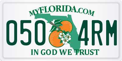 FL license plate 0504RM