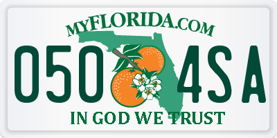 FL license plate 0504SA