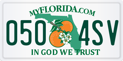 FL license plate 0504SV