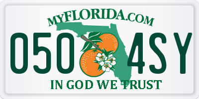 FL license plate 0504SY