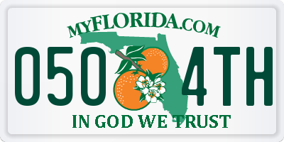 FL license plate 0504TH