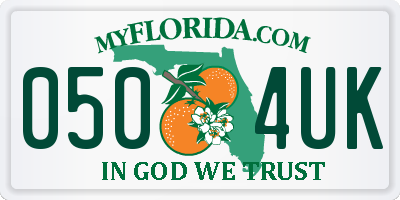 FL license plate 0504UK