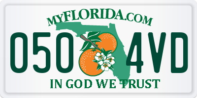 FL license plate 0504VD
