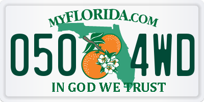 FL license plate 0504WD