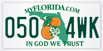 FL license plate 0504WK
