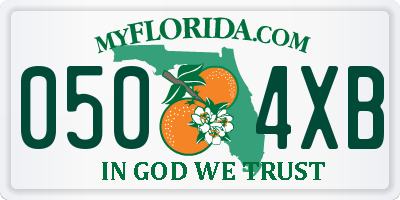 FL license plate 0504XB