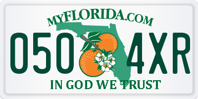 FL license plate 0504XR