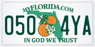 FL license plate 0504YA