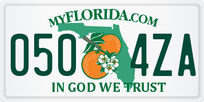 FL license plate 0504ZA