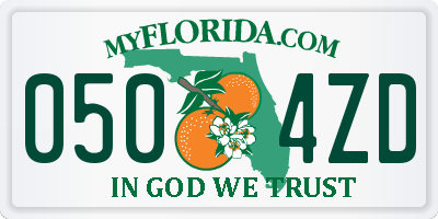 FL license plate 0504ZD