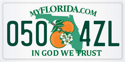 FL license plate 0504ZL