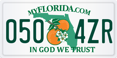 FL license plate 0504ZR