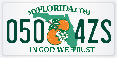 FL license plate 0504ZS
