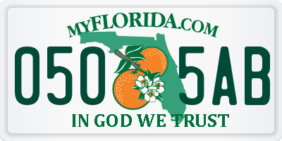 FL license plate 0505AB