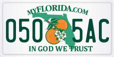 FL license plate 0505AC
