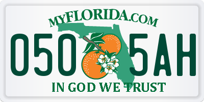 FL license plate 0505AH