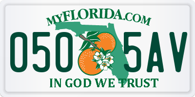 FL license plate 0505AV