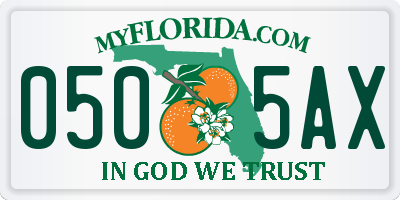 FL license plate 0505AX