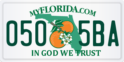 FL license plate 0505BA