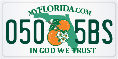 FL license plate 0505BS