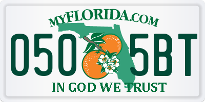 FL license plate 0505BT