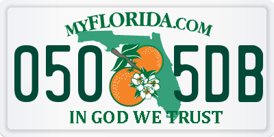 FL license plate 0505DB