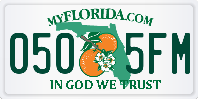 FL license plate 0505FM