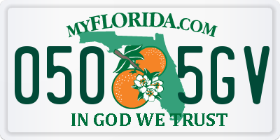 FL license plate 0505GV