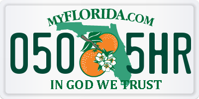 FL license plate 0505HR