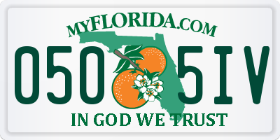 FL license plate 0505IV