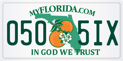 FL license plate 0505IX